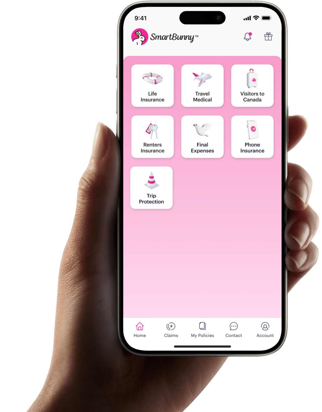 Preview of the SmartBunny Insurance App